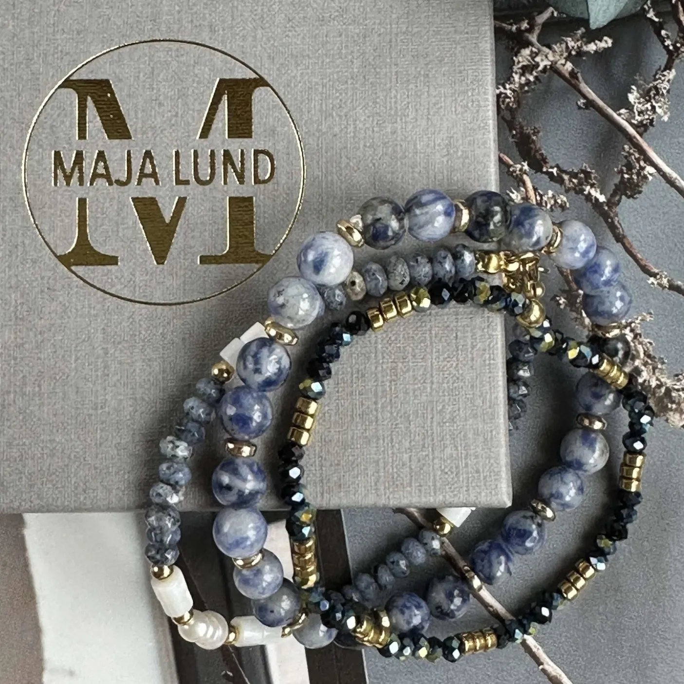 Armbånd GISELE Blue mix – Sæt med 3 stk