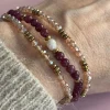Armbånd Leah Bordeaux/Natur – Sæt med 3 stk