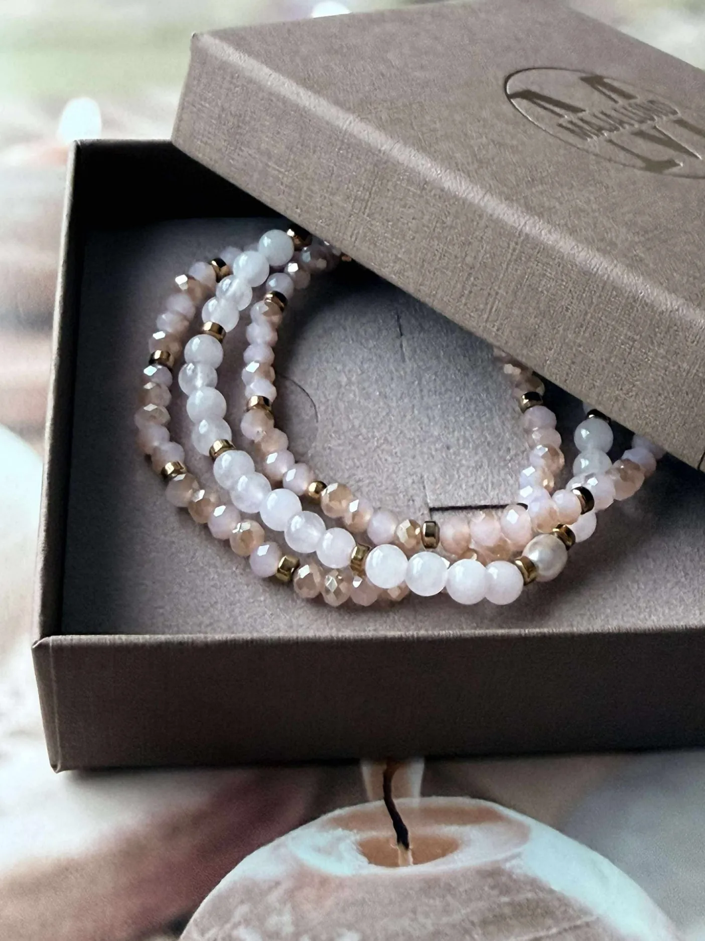 Armbånd Leah Soft Rose – Sæt med 3 stk