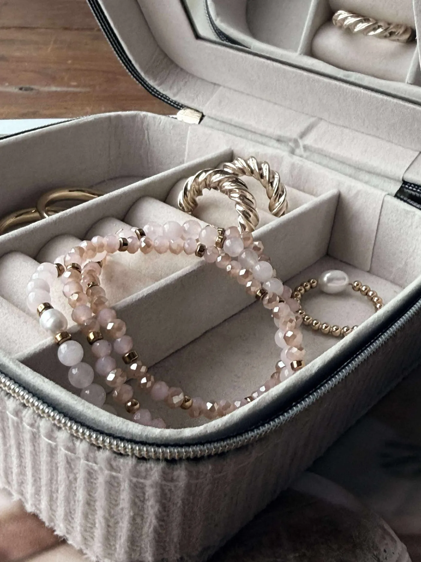 Armbånd Leah Soft Rose – Sæt med 3 stk