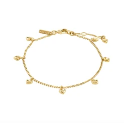 Armbånd med hjerter - forgyldt