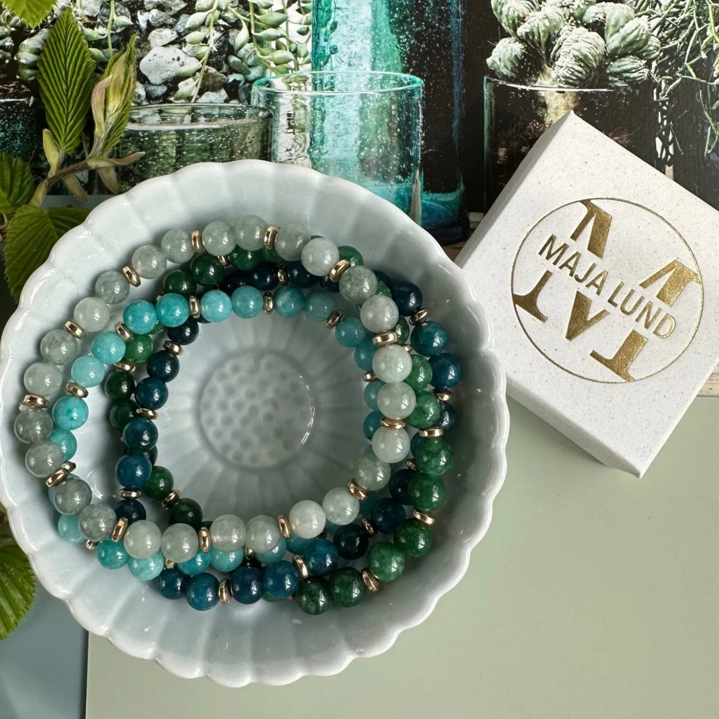Armbånd Mollie – Green mix