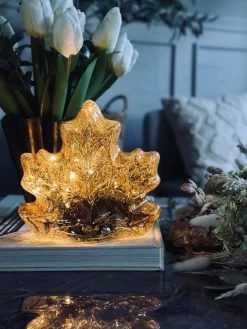 Blad med led lys og timer - Flere farver