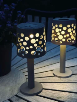 Bordlampe med solceller - Mørk beige