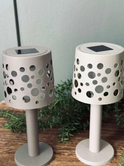 Bordlampe med solceller - Mørk beige
