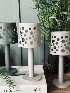Bordlampe med solceller - Mørk beige