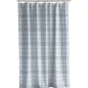 Bruseforhæng - Tartan linen blue - 180 cm x 200 cm