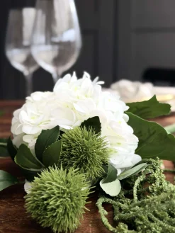 Buket - Lille hvid hortensia / Lime