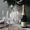 Champagneglas Rillet med guld kant - 4 stk.
