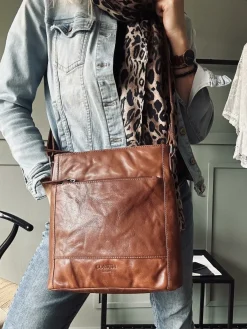 Crossbody Dina dark cognac