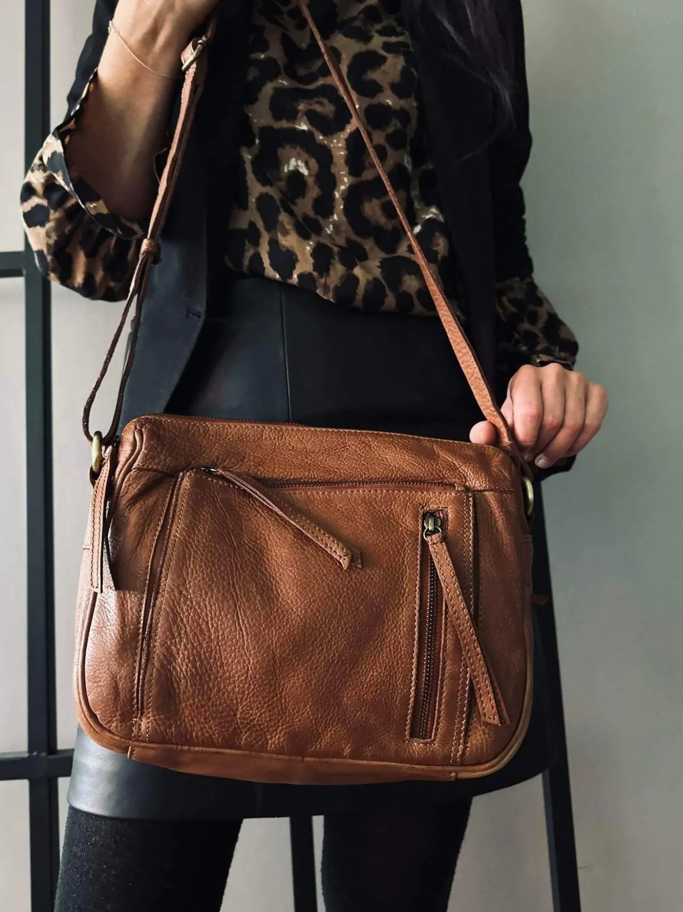 Crossbody Raw Boheme Big – Cognac
