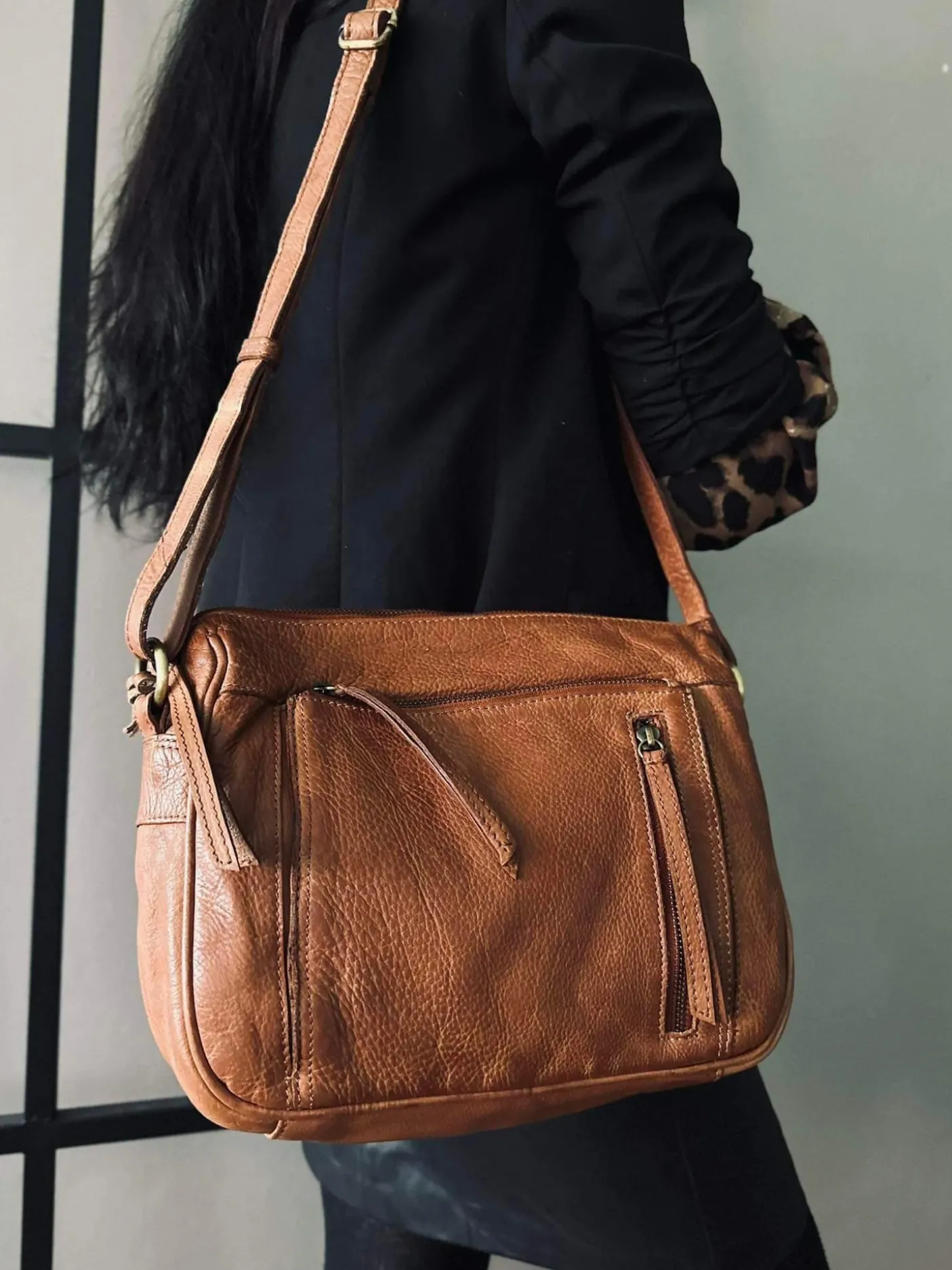 Crossbody Raw Boheme Big – Cognac