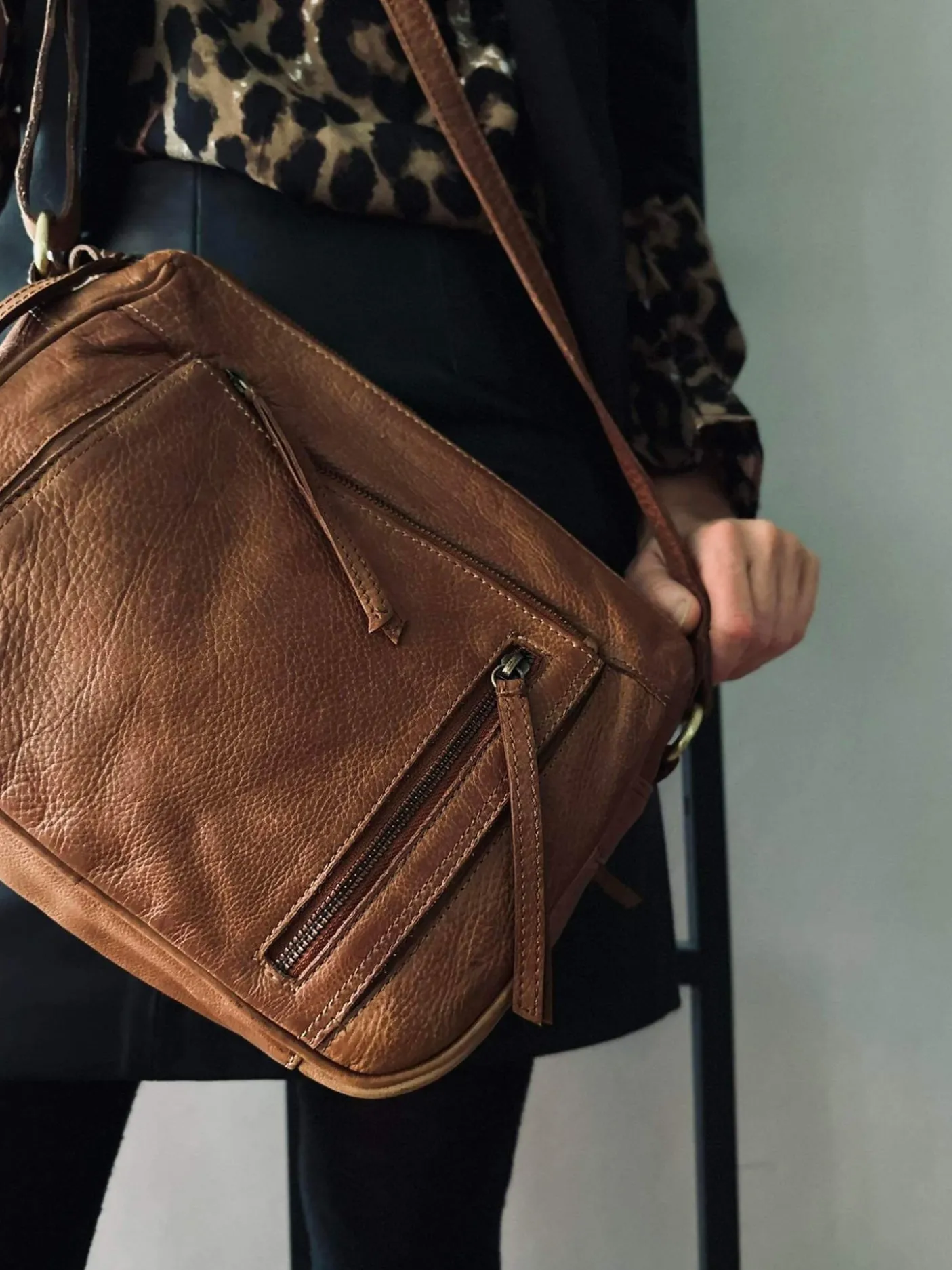 Crossbody Raw Boheme Big – Cognac