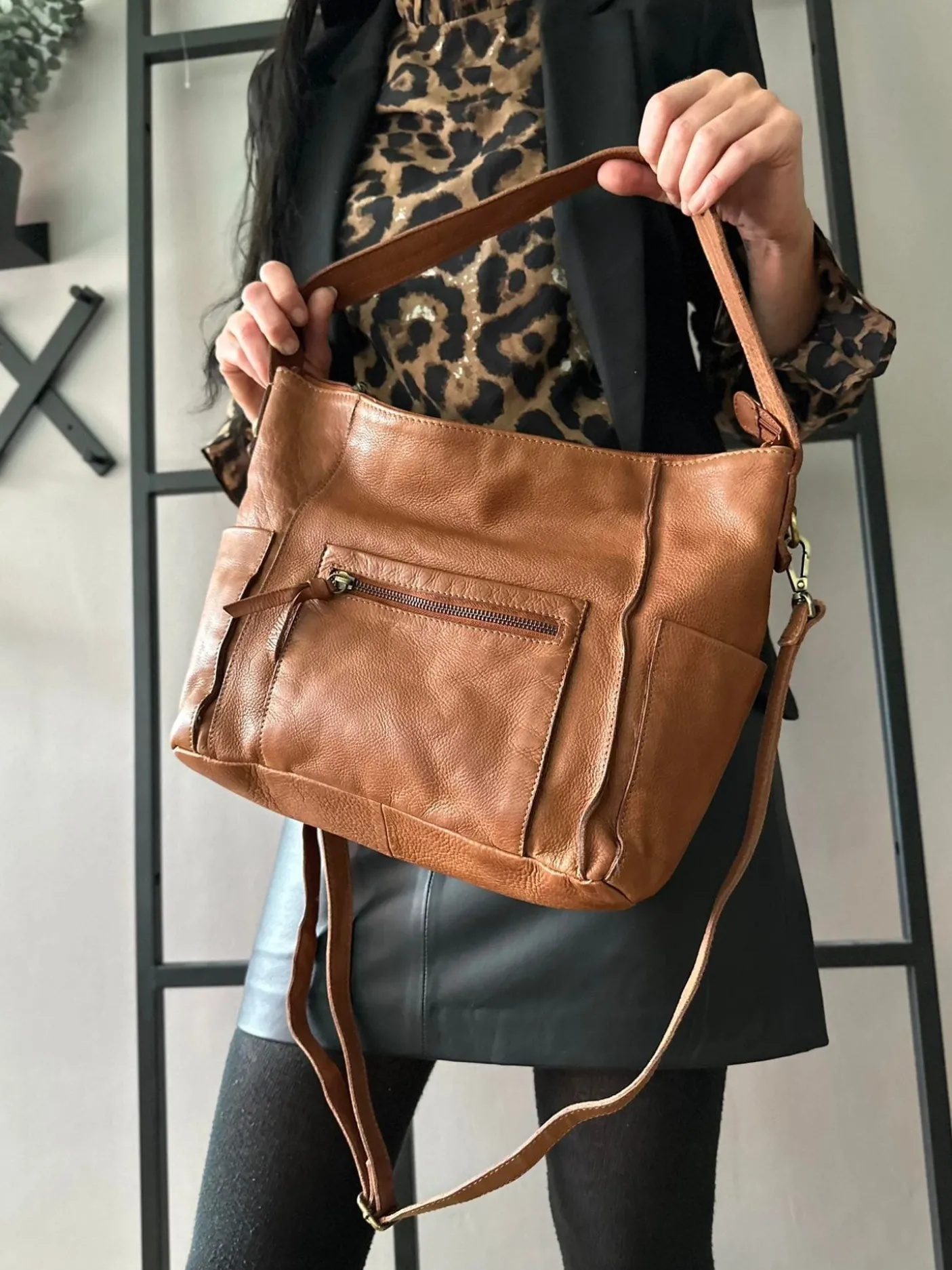 Crossbody Raw Boheme XL – Cognac