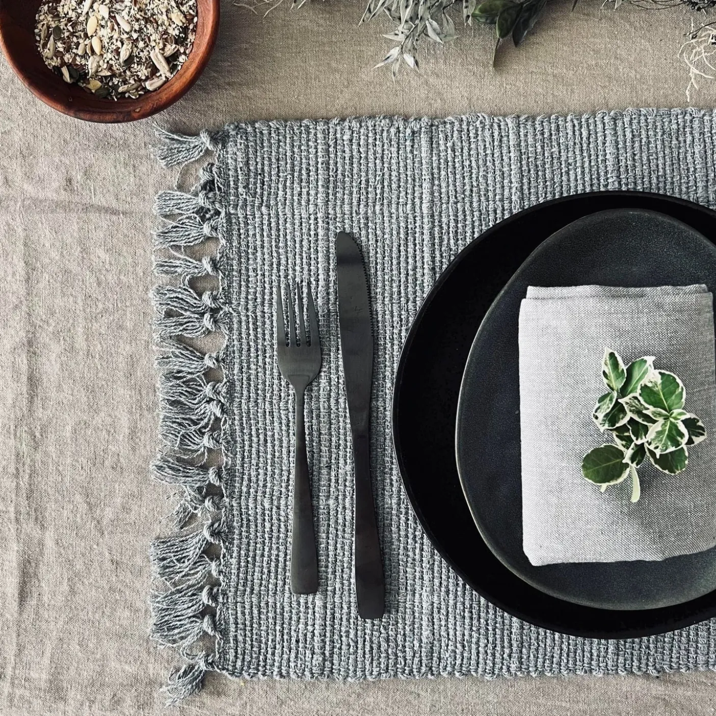 Dækkeserviet i recycling cotton 30x45 bord