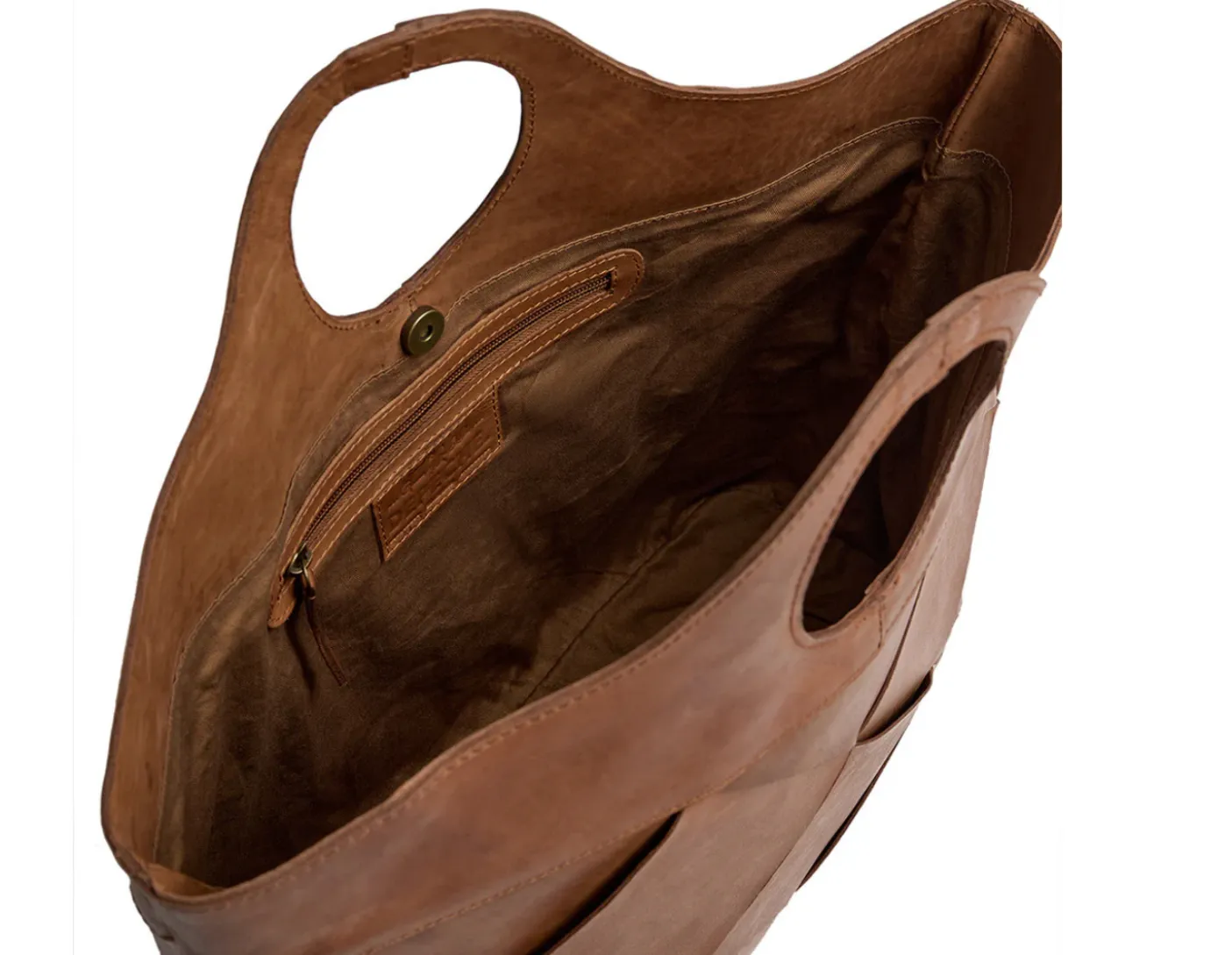 Eksklusiv håndflettet shopper - Soft cognac