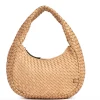 Elegant håndflettet skuldertaske - Sand