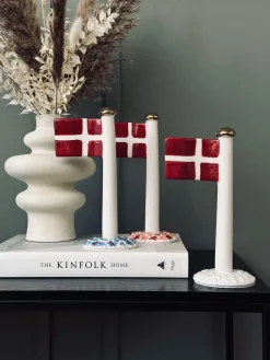 Flag keramik – Dannebrog m. blå fod