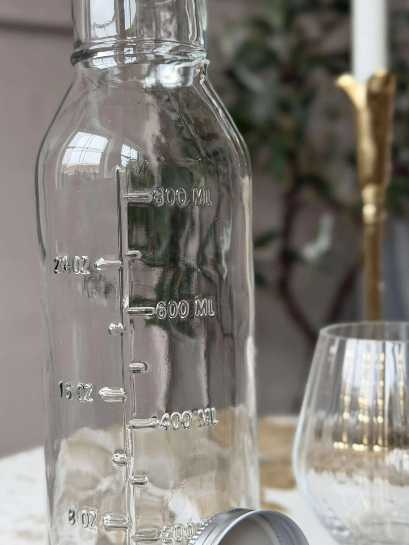 Glasflaske med Måleenheder - 1000 ml