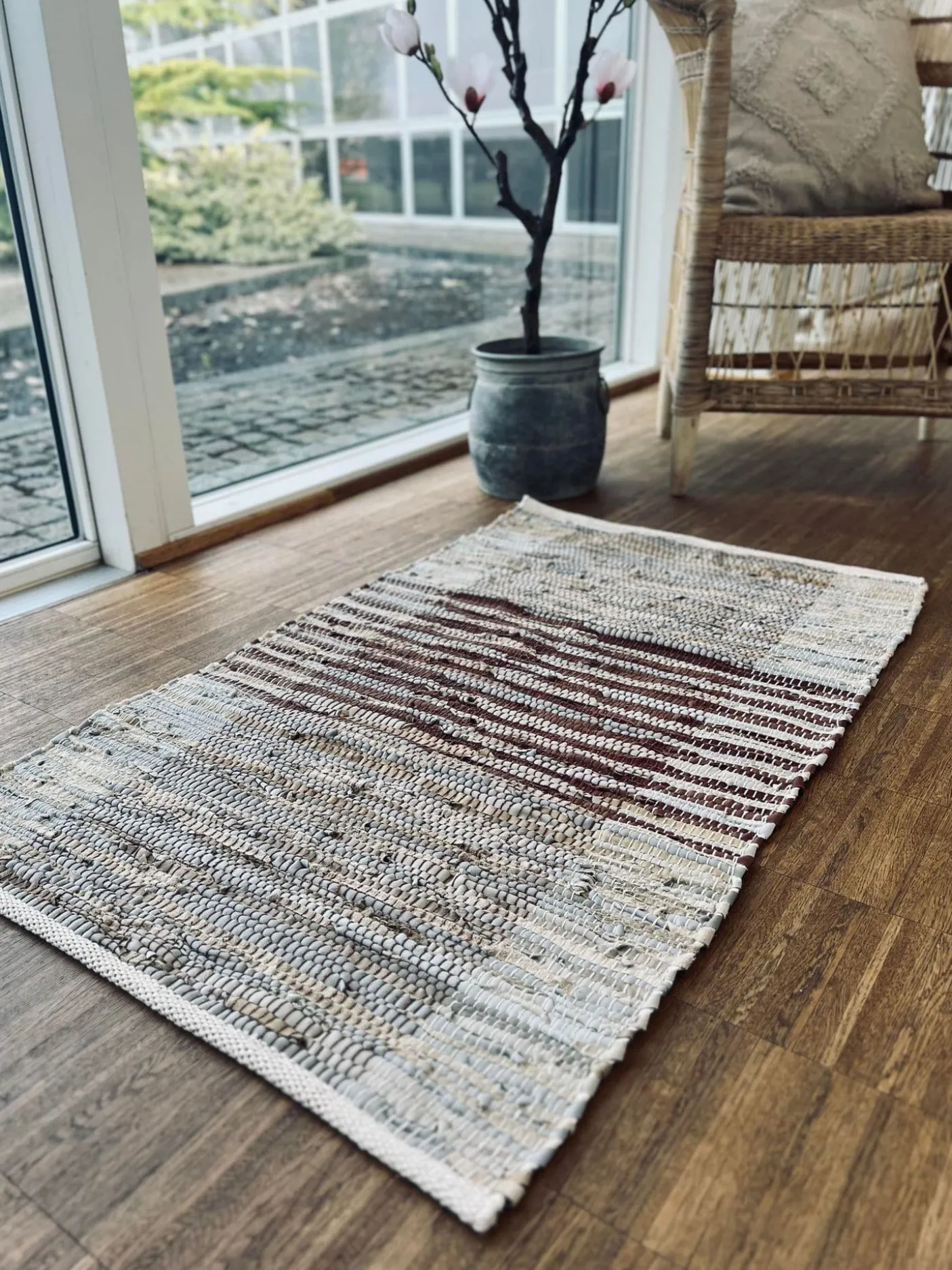 Gulvtæppe i læder - 60x90 Natur / Brun