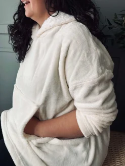 Hoodie Fleece White - Oversize