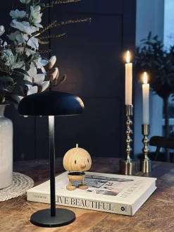 Isolde LED touch bordlampe. Sort/Beige