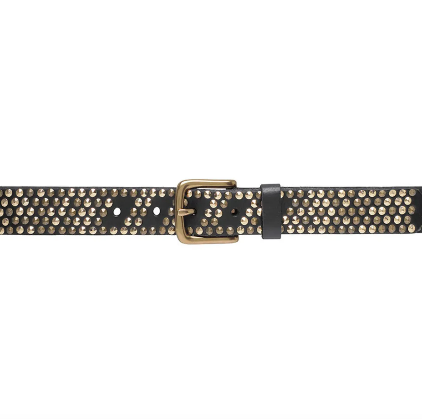Jeans bælte med nitter - Black / gold