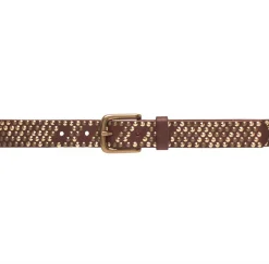 Jeans bælte med nitter - Brown/ gold