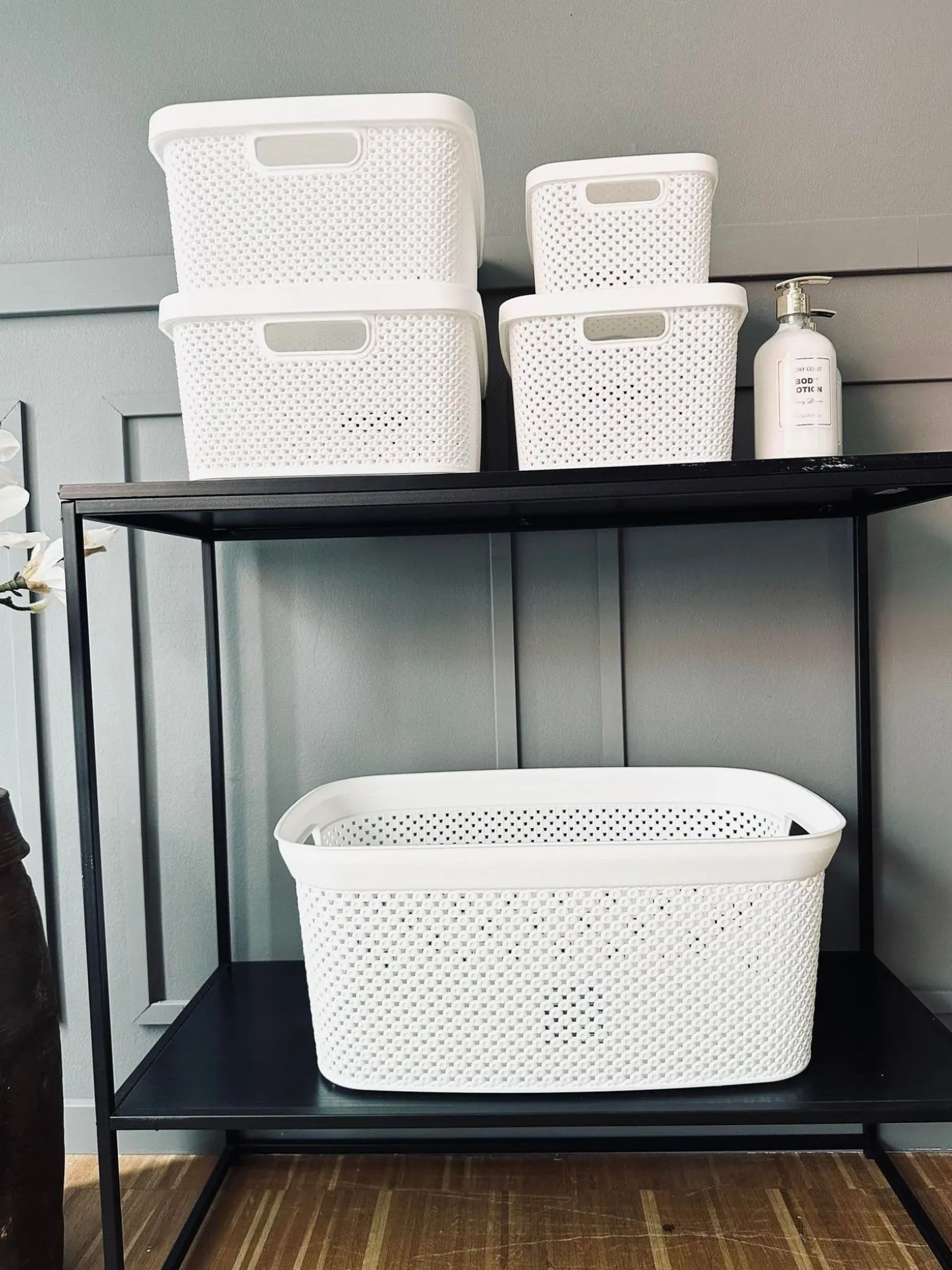 Kasse med låg - Medium VILA WHITE