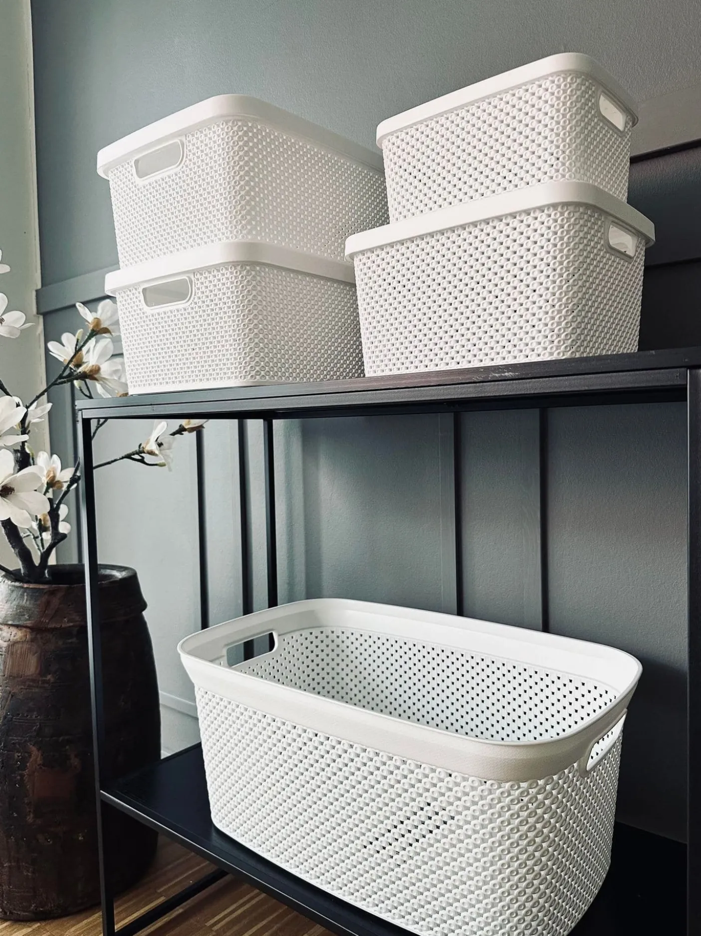 Kasse med låg - Medium VILA WHITE