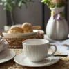 Kop og underkop - Riflet porcelæn