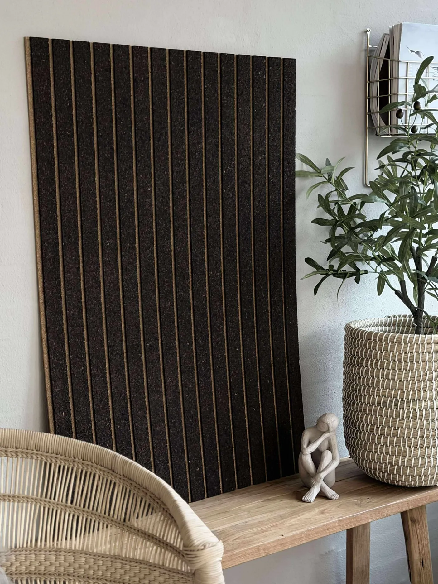 Korkplade med panel effekt NEW Dark - Støjdæmpende