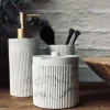 Krukke med låg i marmor look
