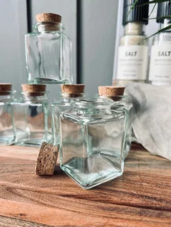 Krydderiglas m. kork 80ml – pakke med 6 stk