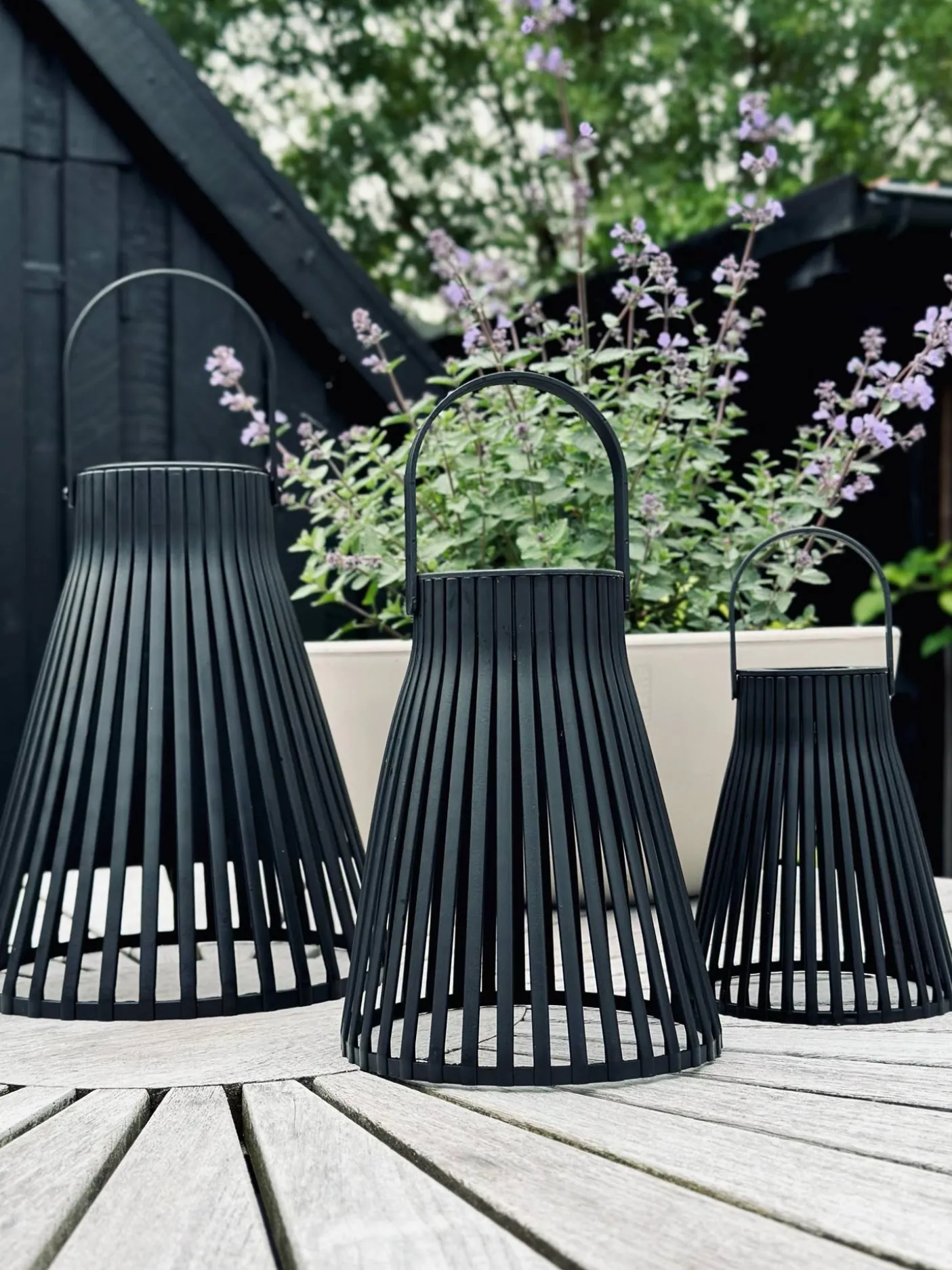 Lanterne med solceller - GARDEN BLACK 14cm