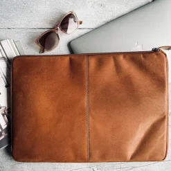Laptop sleeve Cognac leather