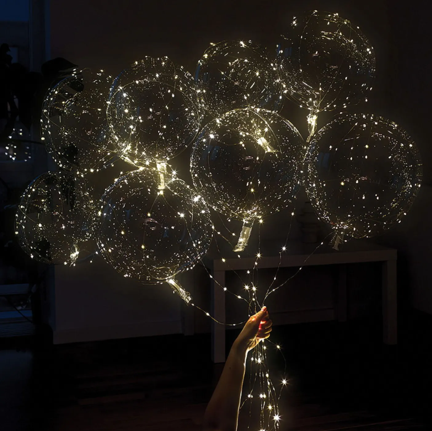LED Balloner - 10 pak (varm hvid lys)