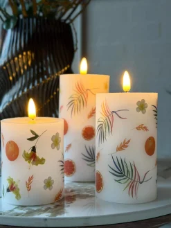 LED bloklys FRUIT – Sæt m. 3 stk og fjernbetjening