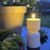 LED Bloklys Hvid timeglas - Udendørs