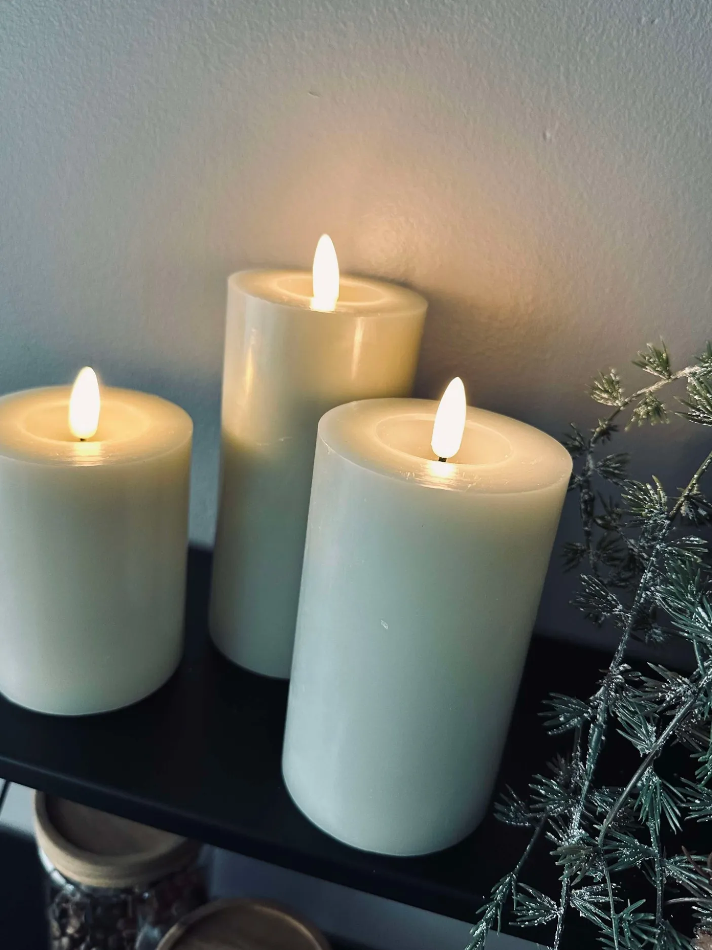 LED Bloklys / Mint – 3 stk bloklys