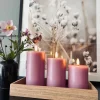 LED Bloklys / VIOLET 3 stk – Inkl. fjernbetjening