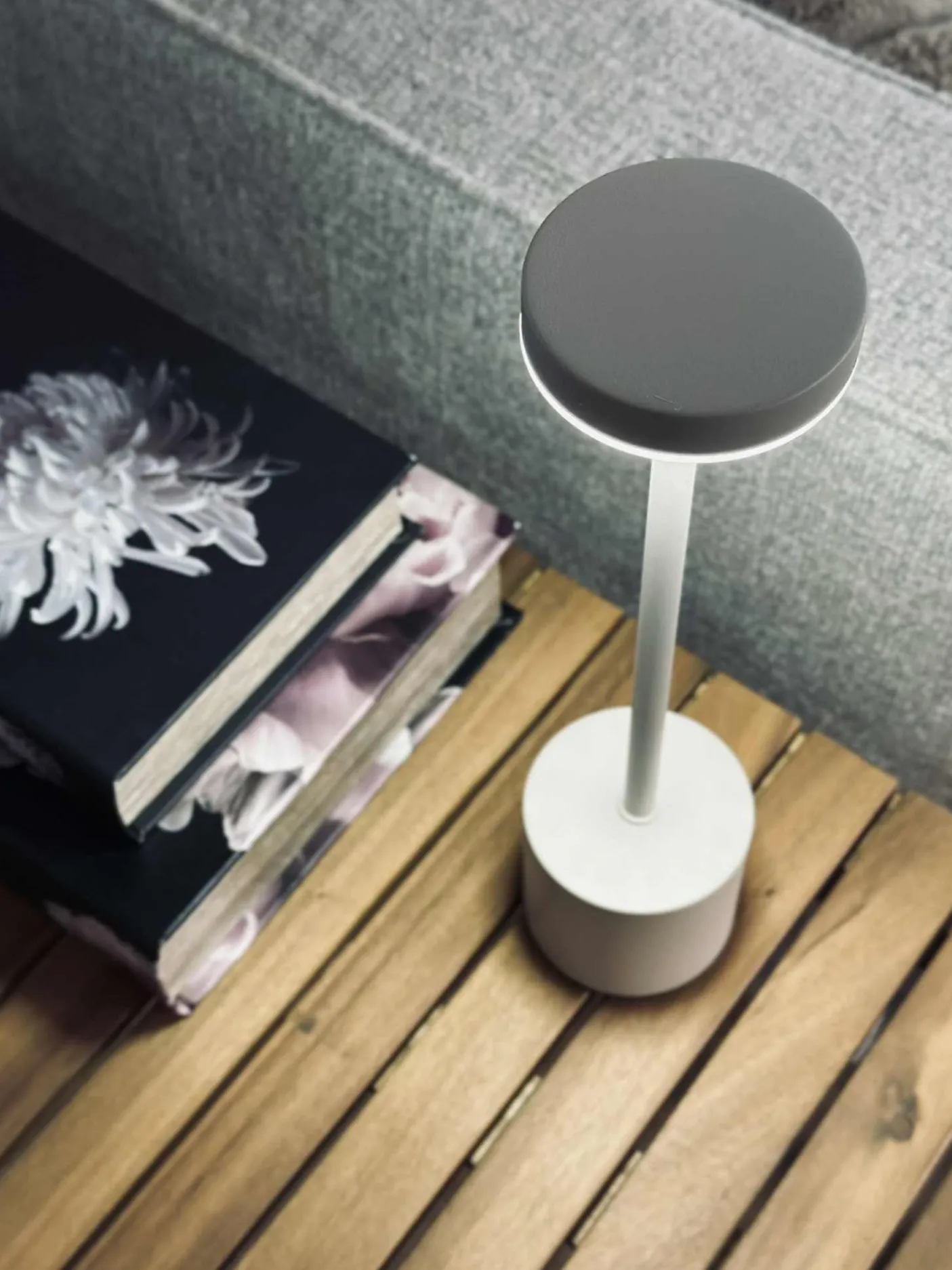 LED bordlampe KELLY Creme - genopladelig