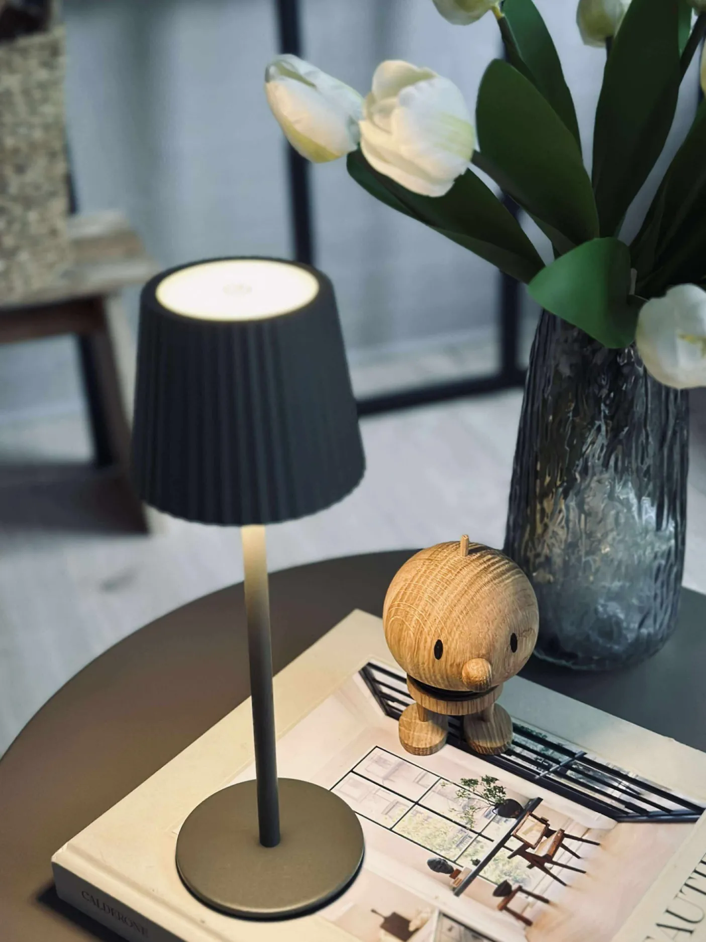 LED bordlampe MILLA Taupe - genopladelig
