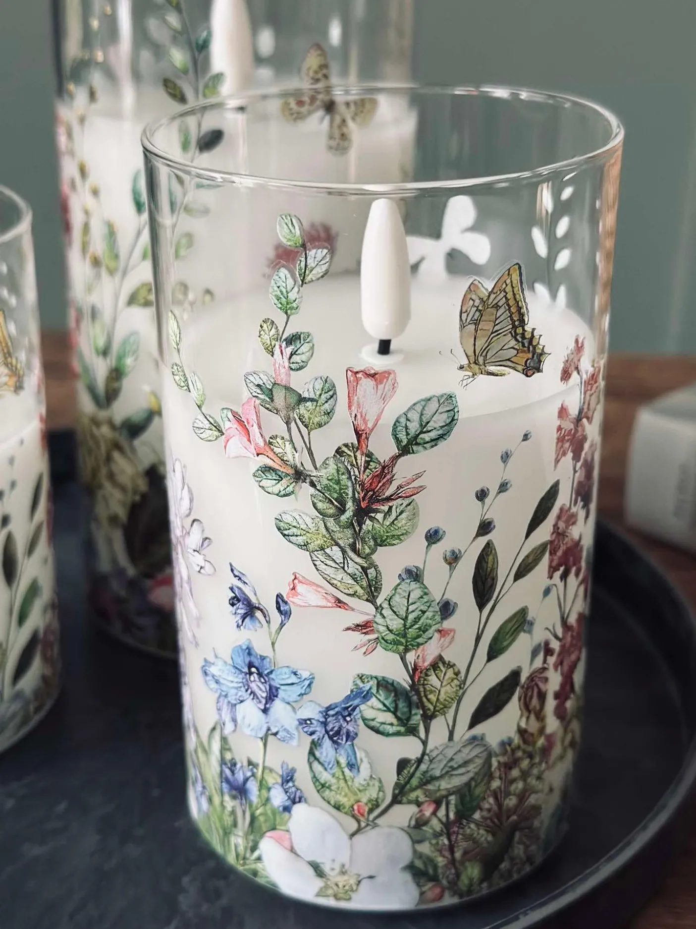 LED FLORA Cylinder – Sæt med 3 stk og fjernbetjening