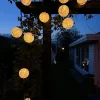 Led solcelle lyskæde, 10 hvide kugler