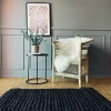 Luksus måtte i black jute – 60x120cm