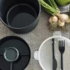 Lunchbox m. dressing kop - Sort