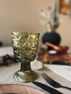 Lysestage Pokal - Grøn glas