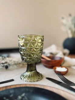 Lysestage Pokal - Grøn glas