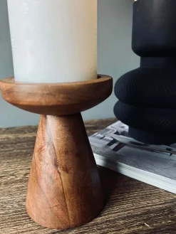Lysestage til bloklys - Konisk wood